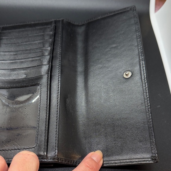 Coach Black Signature Women's Trifold or Checkbook Wallet - Picture 6 of 10